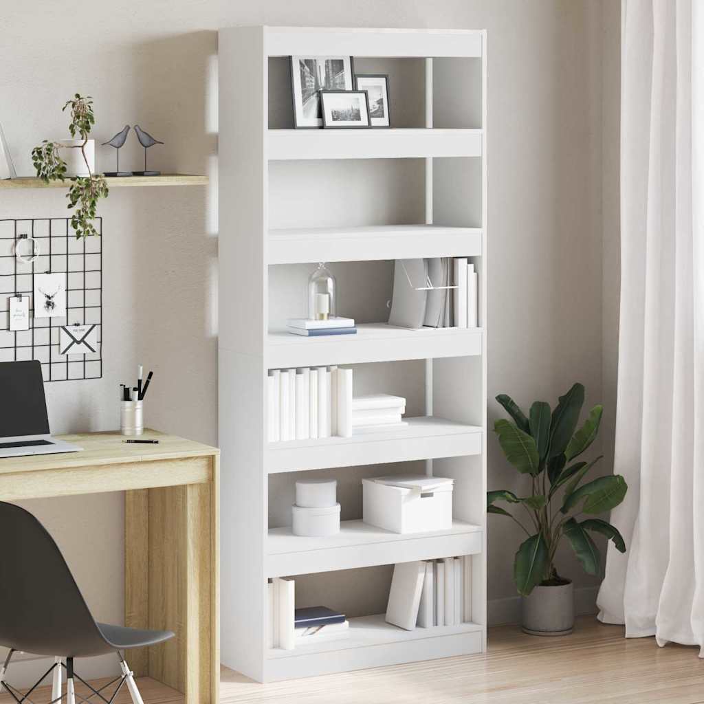 Book Cabinet with Shelf White 80 x 30 x 198 cm Engineered Wood