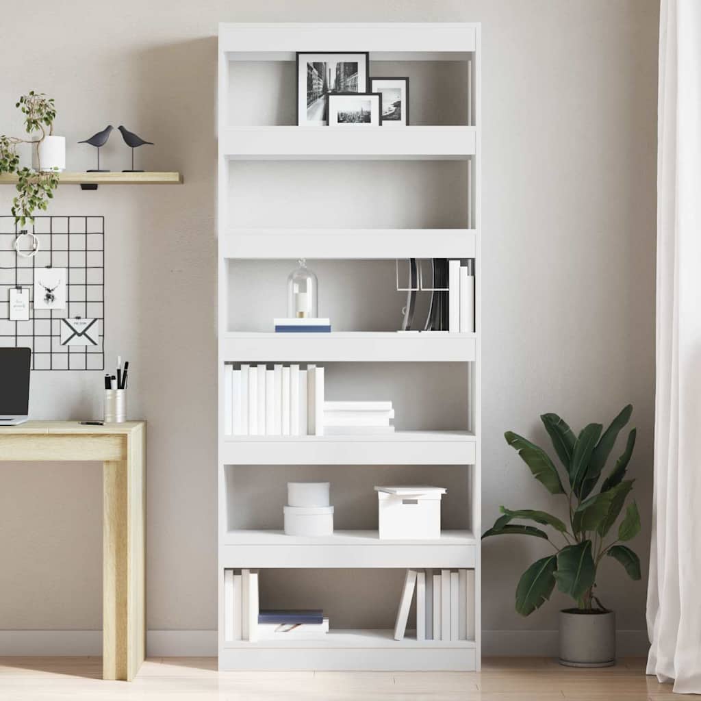 Book Cabinet with Shelf White 80 x 30 x 198 cm Engineered Wood