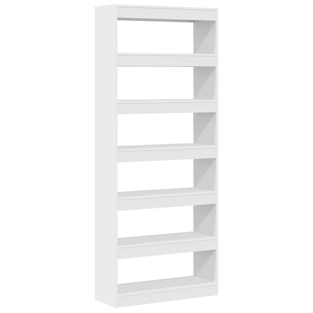 Book Cabinet with Shelf White 80 x 30 x 198 cm Engineered Wood