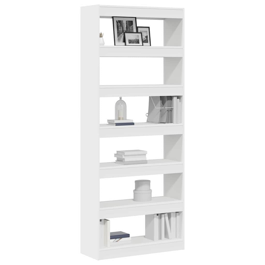Book Cabinet with Shelf White 80 x 30 x 198 cm Engineered Wood