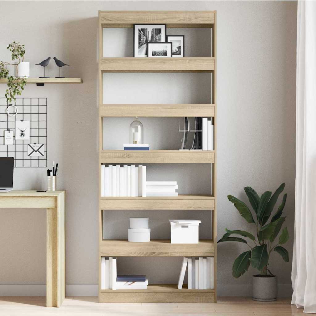 Book Cabinet Sonoma Oak 80 x 30 x 198 cm Engineered Wood