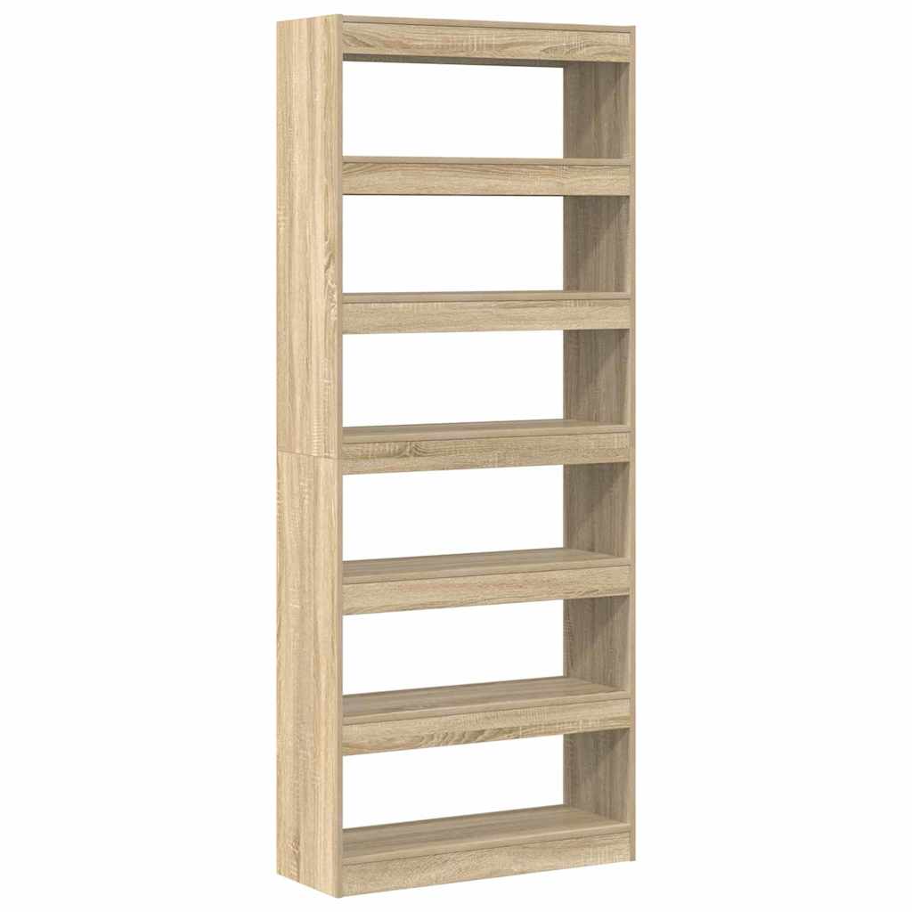 Book Cabinet Sonoma Oak 80 x 30 x 198 cm Engineered Wood