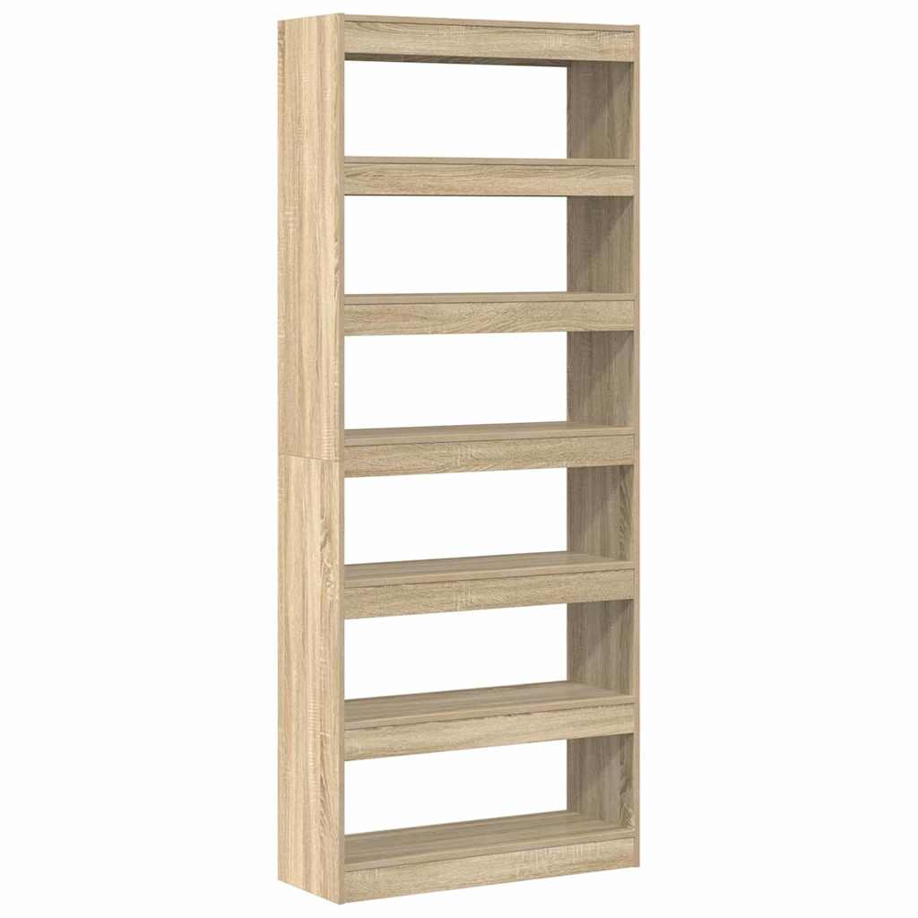 Book Cabinet Sonoma Oak 80 x 30 x 198 cm Engineered Wood