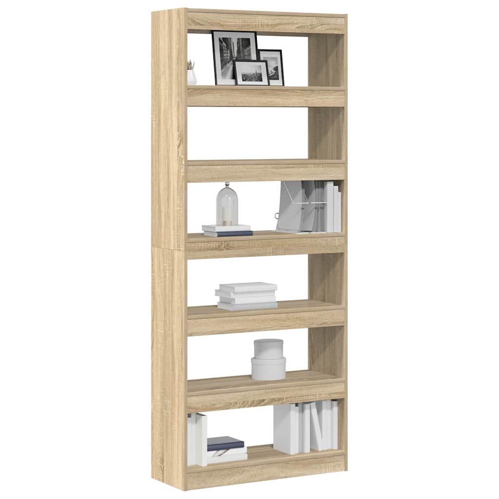 Book Cabinet Sonoma Oak 80 x 30 x 198 cm Engineered Wood