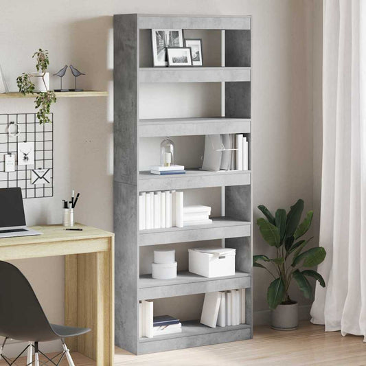 Book Cabinet 6-Tier 80 x 30 x 198 cm Engineered Wood