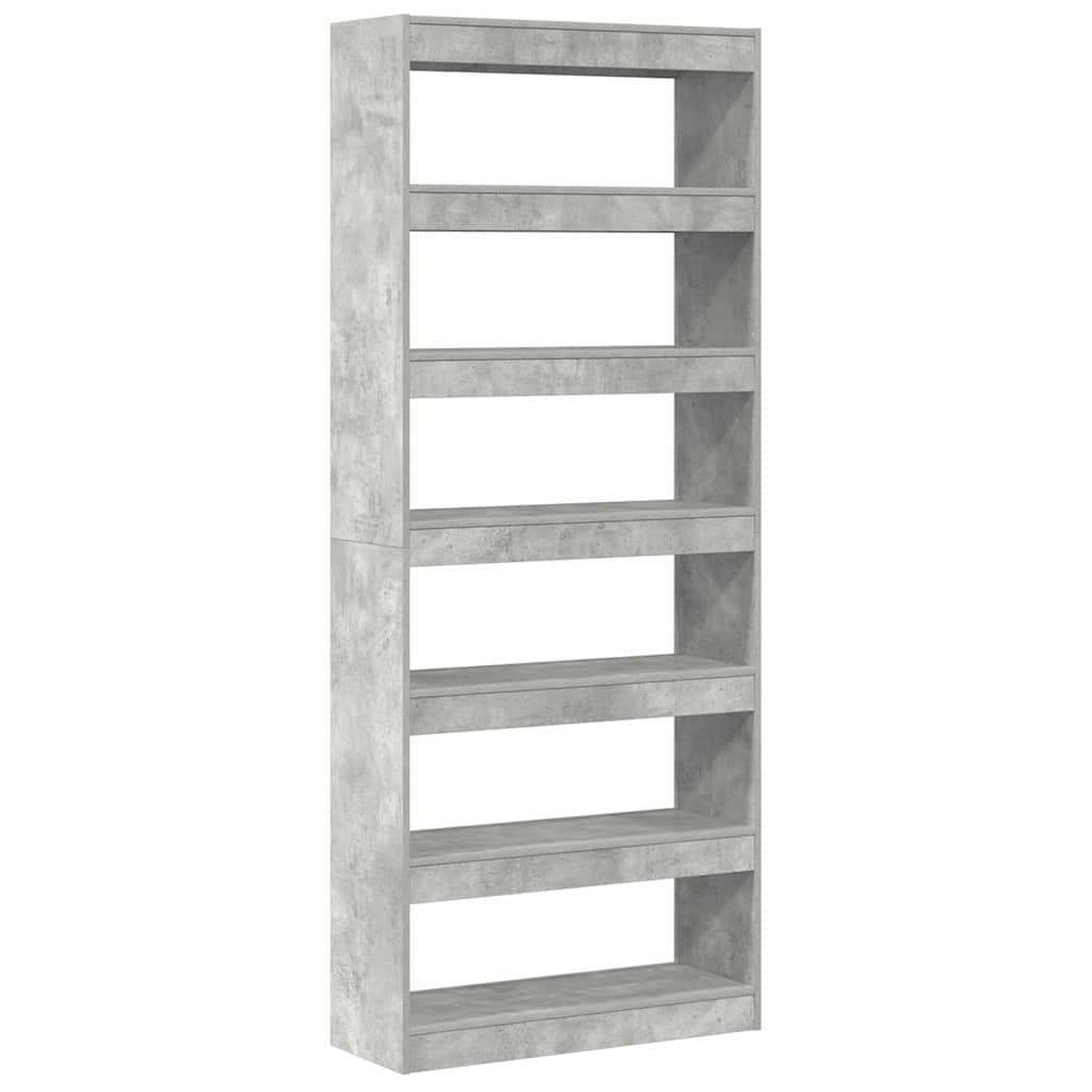 Book Cabinet Concrete Grey 80 x 30 x 198 cm Engineered Wood