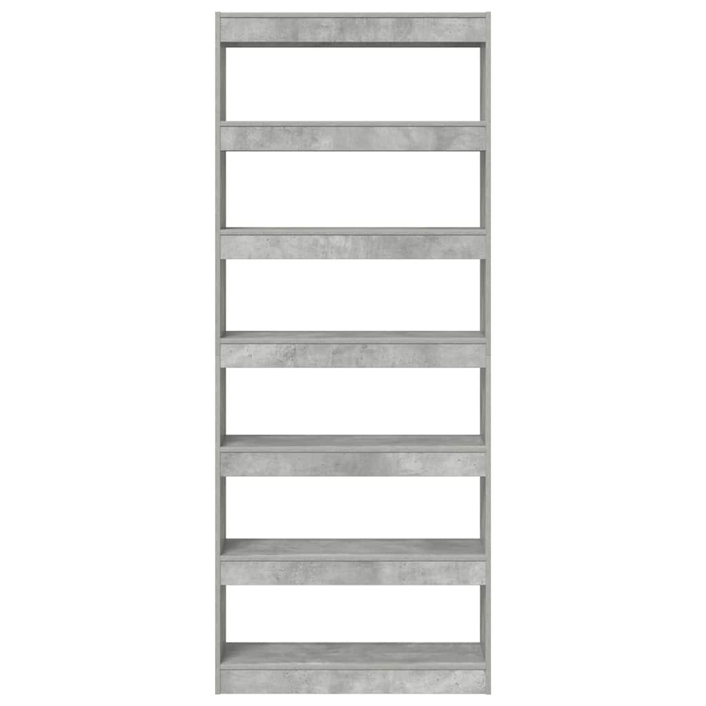 Book Cabinet Concrete Grey 80 x 30 x 198 cm Engineered Wood