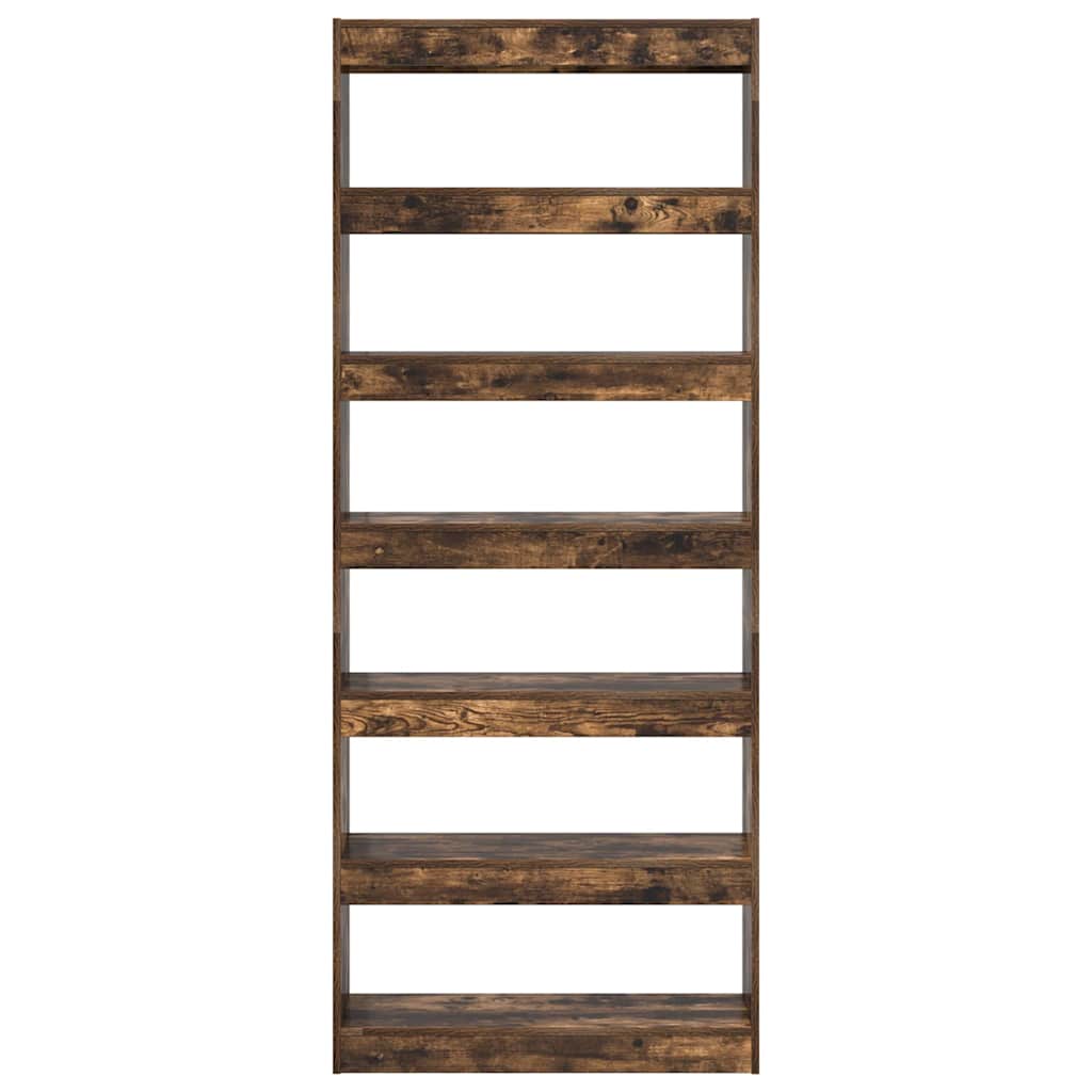 Book Cabinet Smoked Oak 80 x 30 x 198 cm Engineered Wood