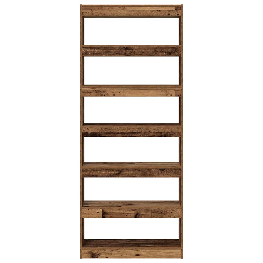 Book Cabinet 6-Tier 80 x 30 x 198 cm Engineered Wood Old Wood