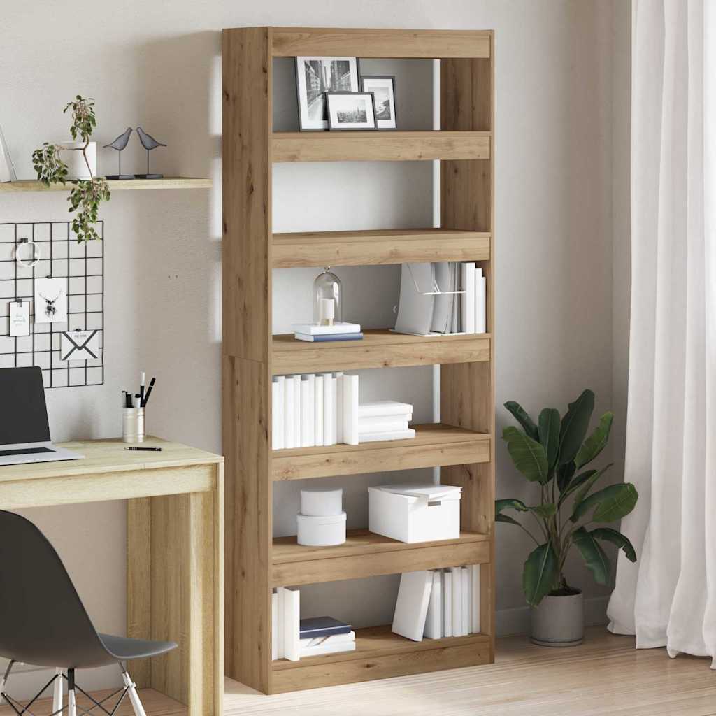 Book Cabinet Artisan Oak 80 x 30 x 198 cm Engineered Wood