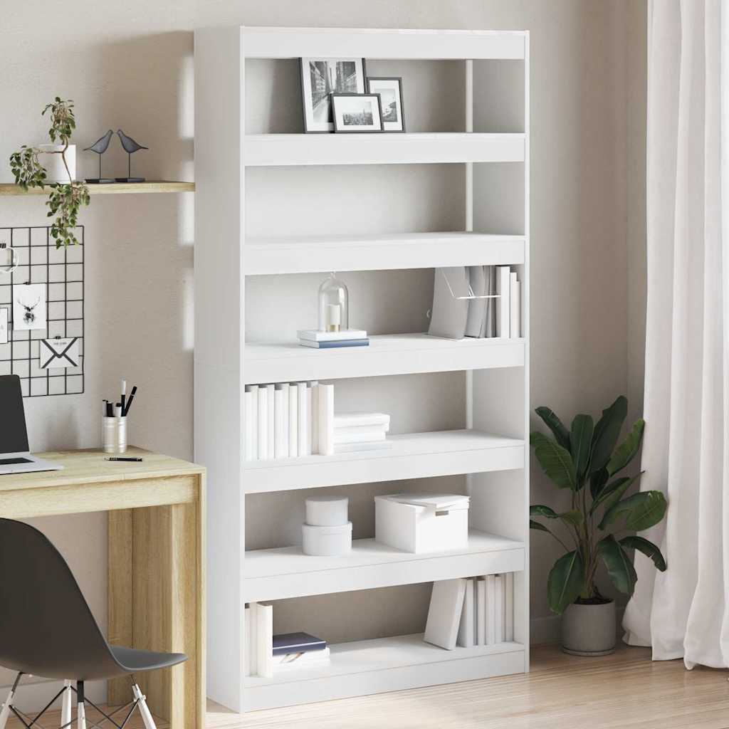 Book Cabinet White 100 x 30 x 198 cm Engineered Wood