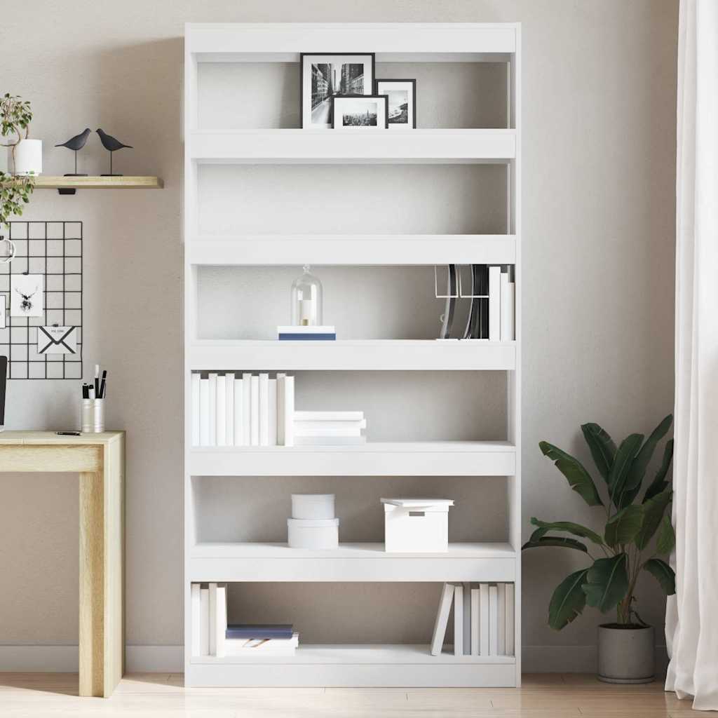 Book Cabinet White 100 x 30 x 198 cm Engineered Wood
