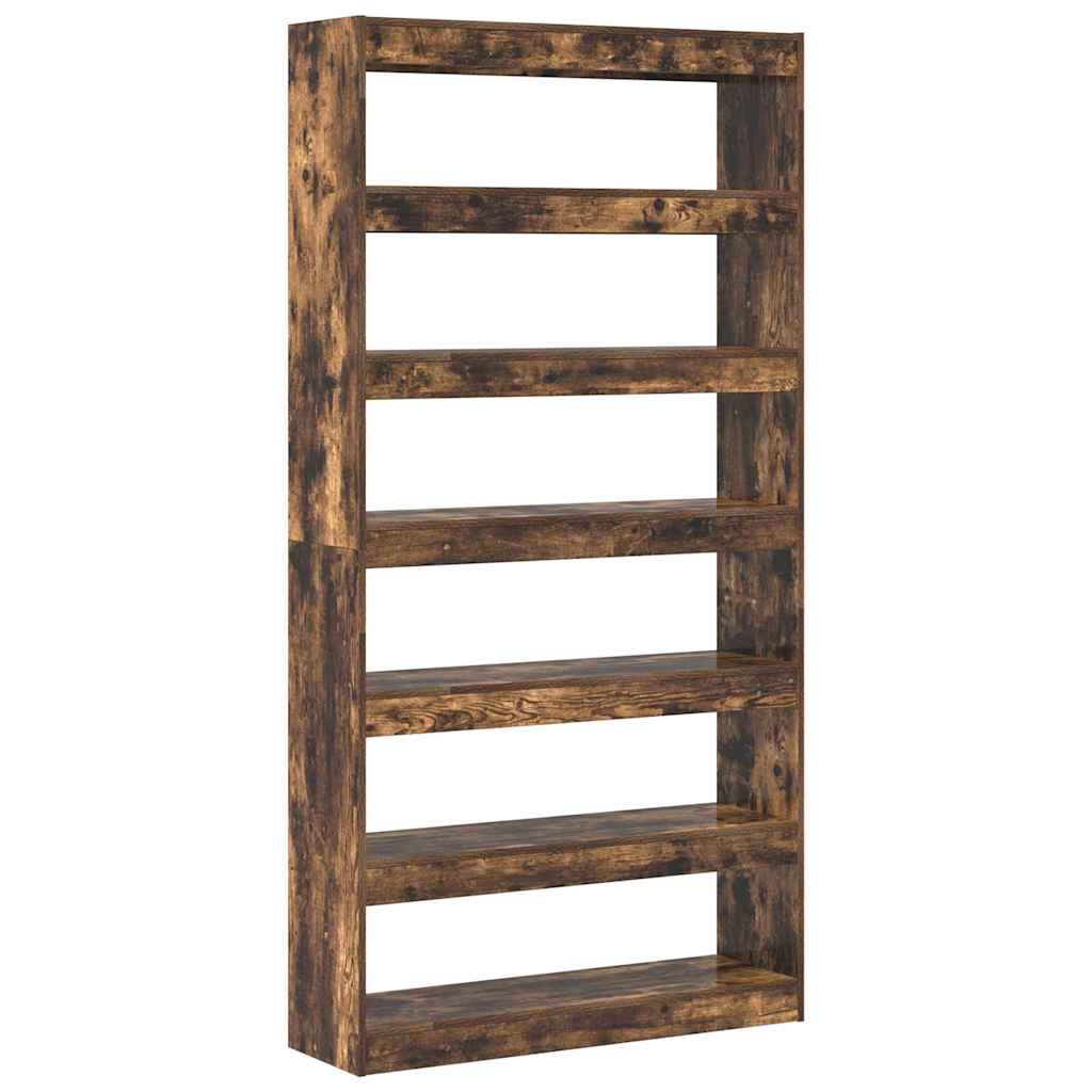 Book Cabinet Smoked Oak 100 x 30 x 198 cm Engineered Wood