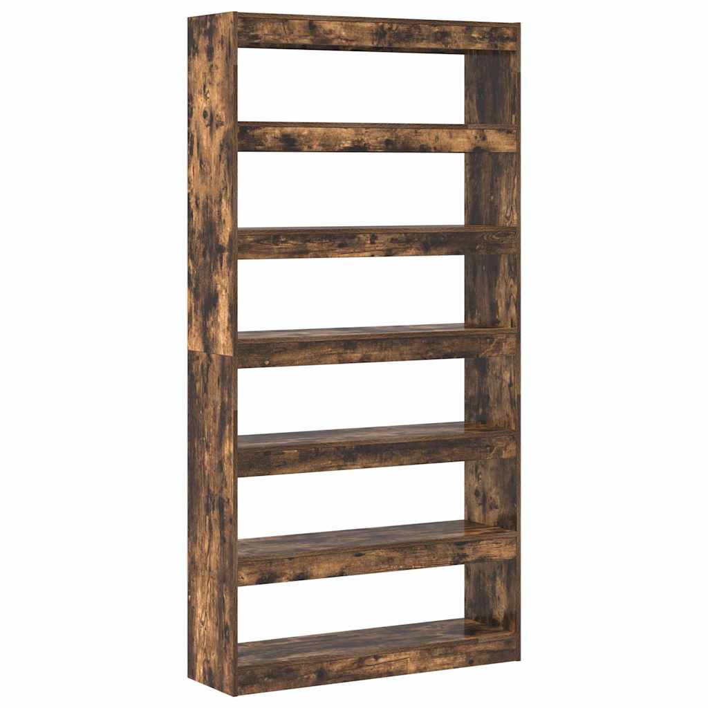 Book Cabinet Smoked Oak 100 x 30 x 198 cm Engineered Wood