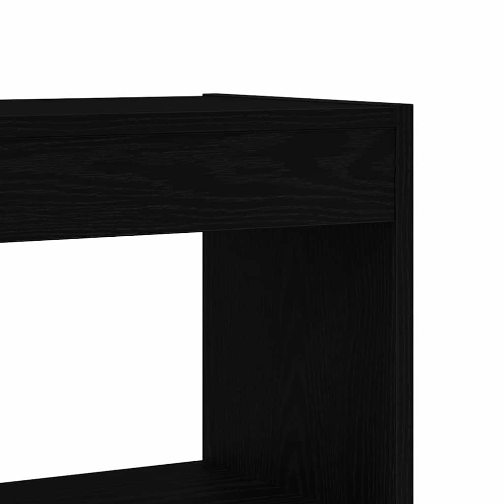 Book Cabinet Black Oak 100 x 30 x 198 cm Engineered Wood