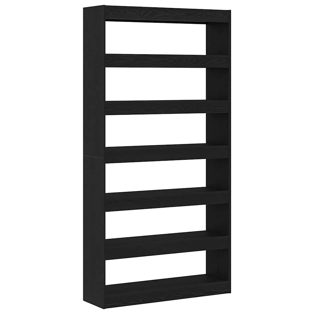 Book Cabinet Black Oak 100 x 30 x 198 cm Engineered Wood