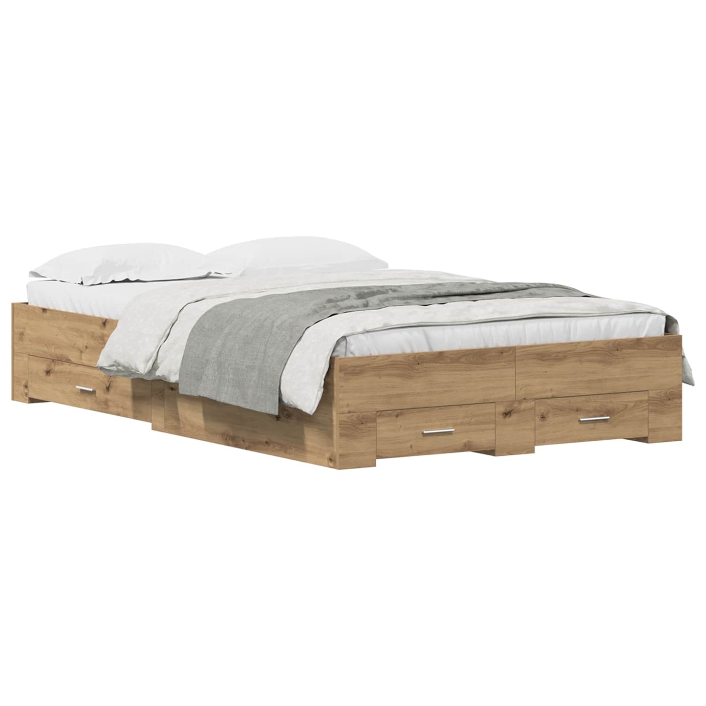 Bed Frame with Drawer Artisan Oak 120 x 200 cm Engineered Wood