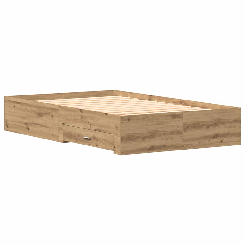 Bed Frame with Drawer Artisan Oak 120 x 200 cm Engineered Wood