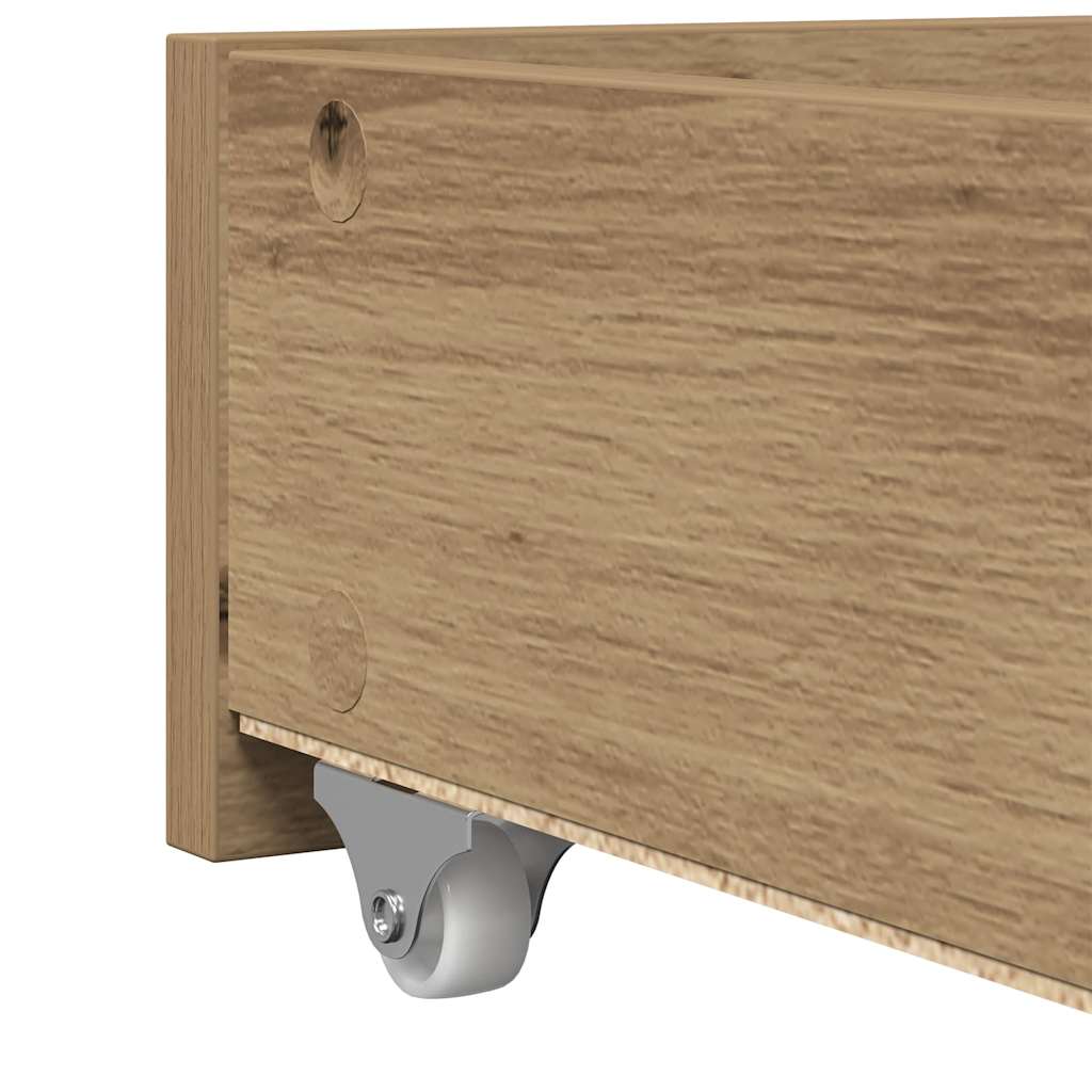 Daybed with Headboard Artisan Oak 100 x 200 cm Engineered Wood