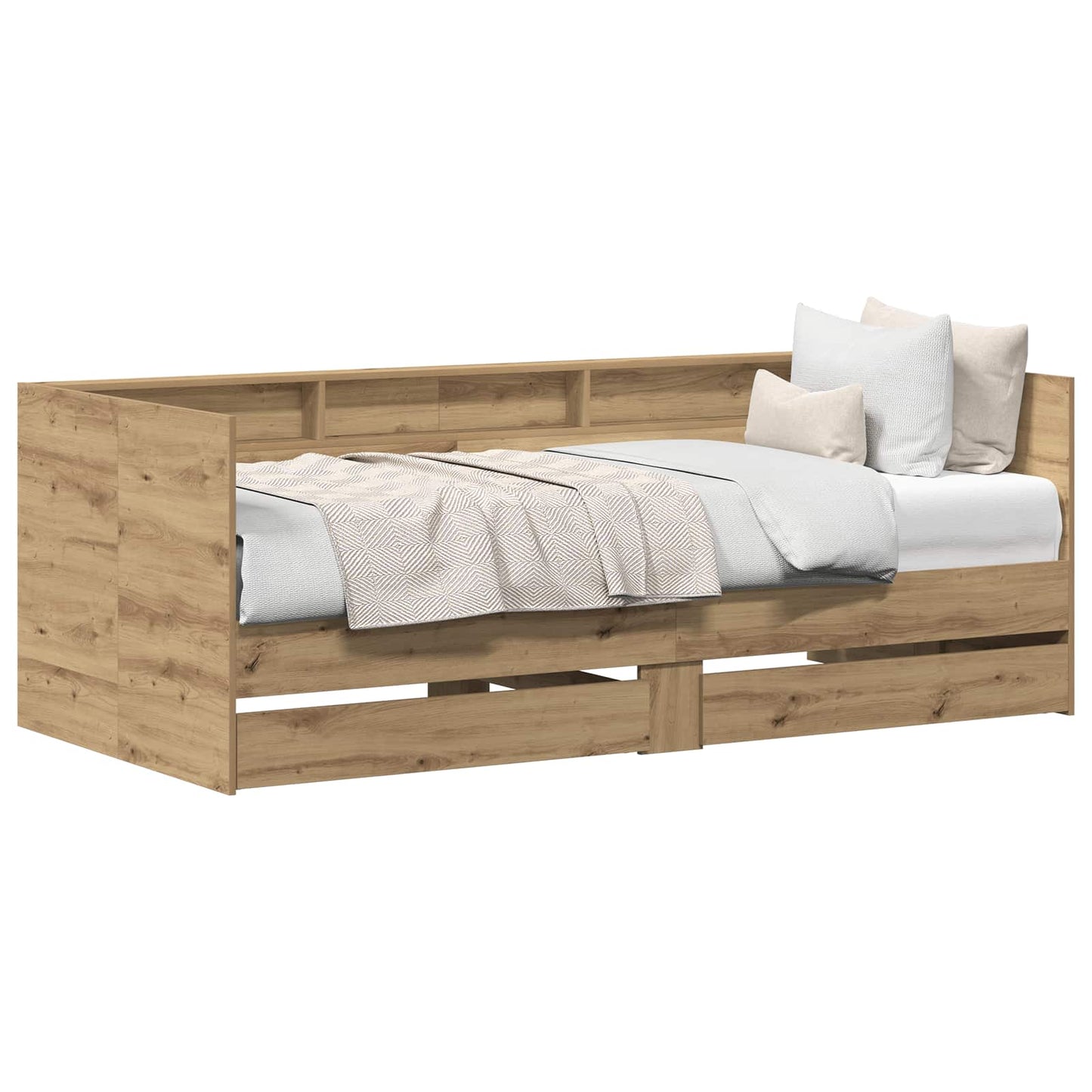 Daybed with Headboard Artisan Oak 100 x 200 cm Engineered Wood