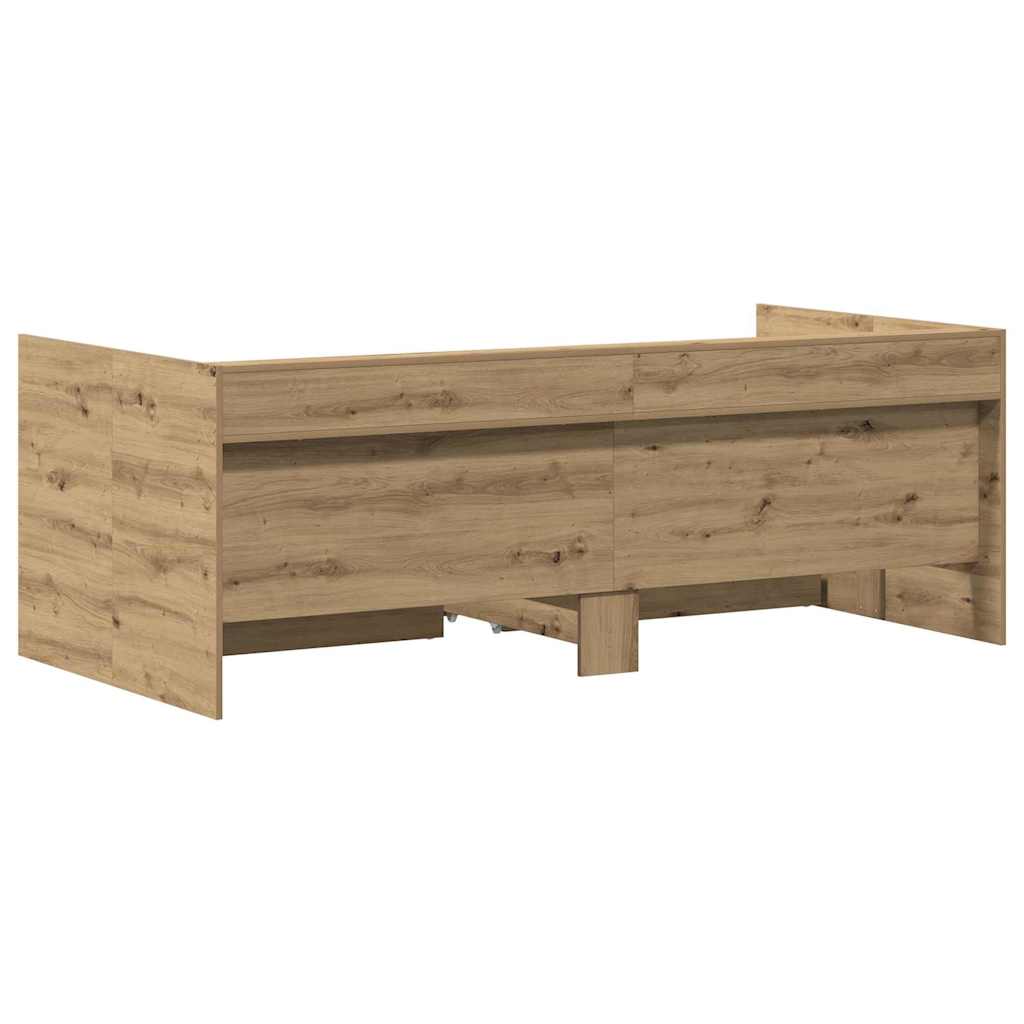 Daybed with Headboard Artisan Oak 100 x 200 cm Engineered Wood