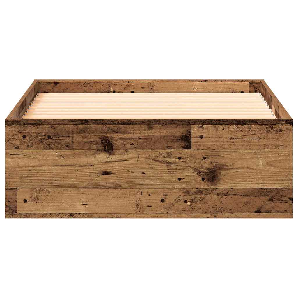 Bed Frame with Drawer Old Wood 90 x 200 cm Engineered Wood
