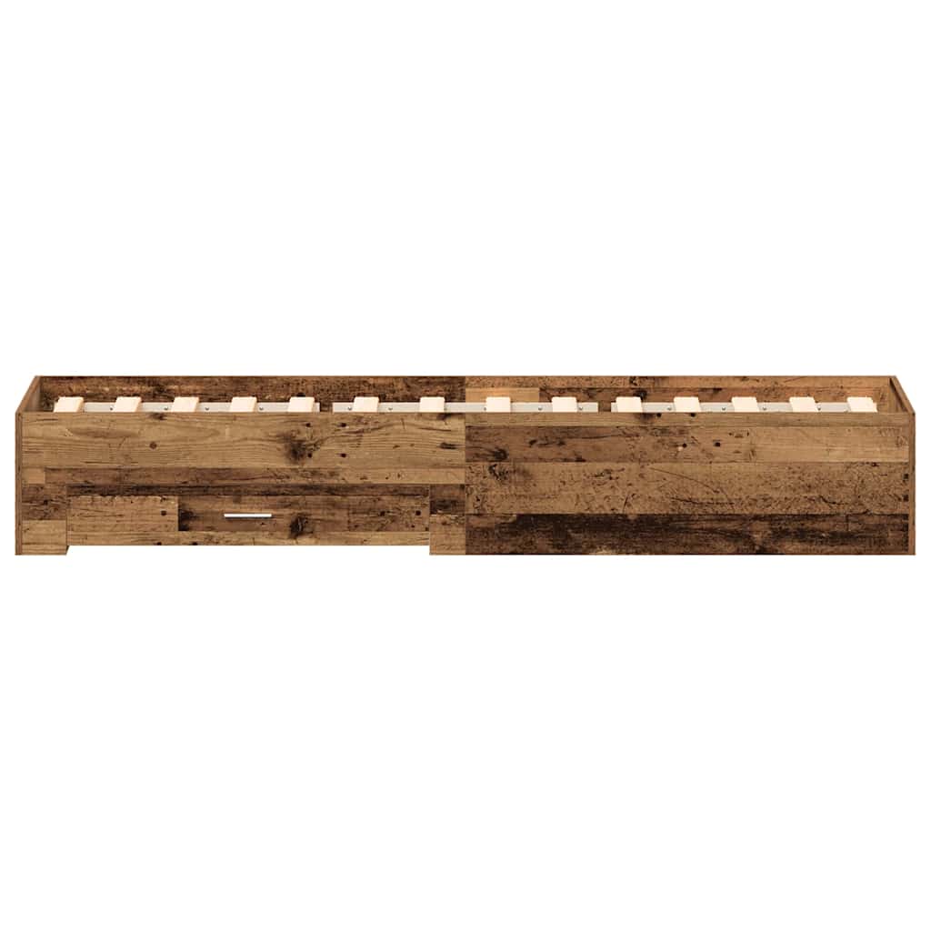 Bed Frame with Drawer Old Wood 90 x 200 cm Engineered Wood