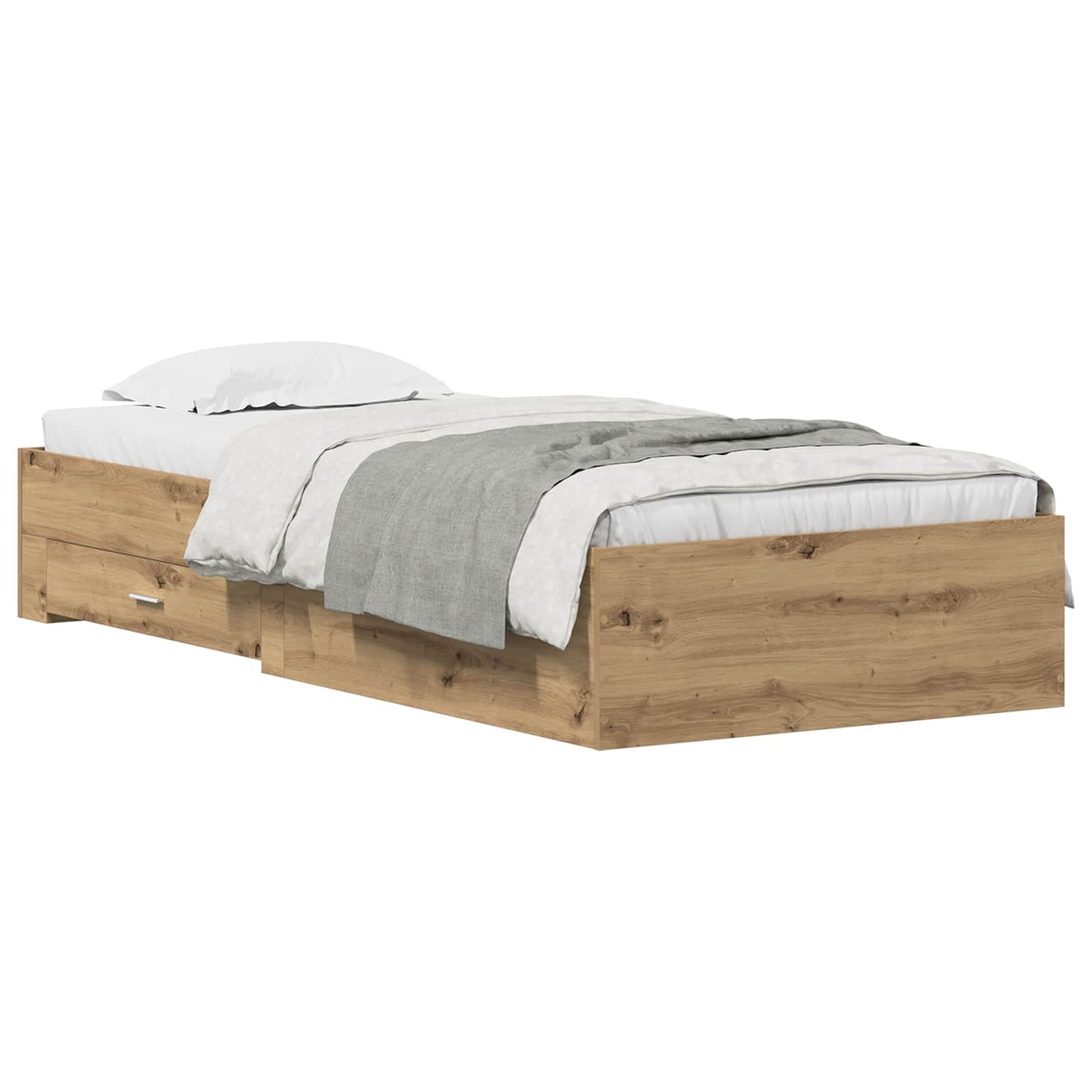 Bed Frame with Drawer Artisan Oak 90 x 200 cm Engineered Wood