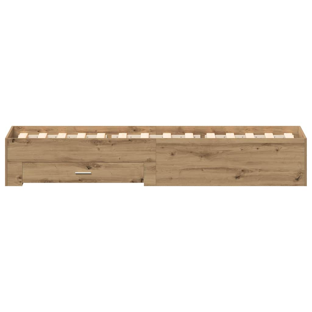 Bed Frame with Drawer Artisan Oak 90 x 190 cm Engineered Wood