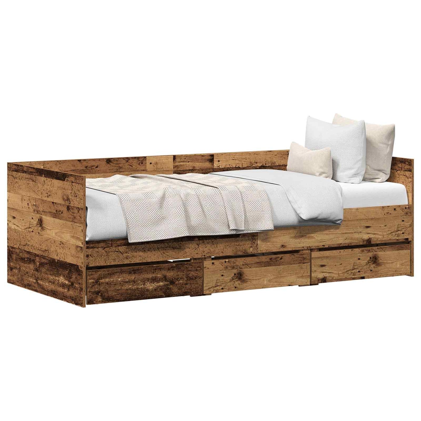 Daybed with Headboard Old Wood 90 x 200 cm Engineered Wood