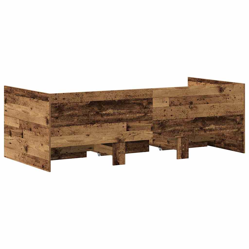 Daybed with Headboard Old Wood 90 x 200 cm Engineered Wood