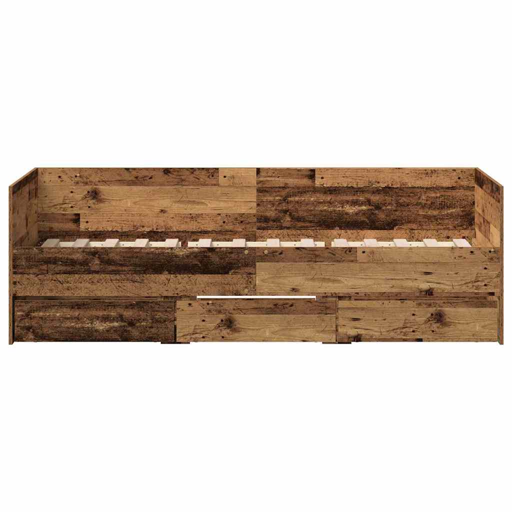 Daybed with Headboard Old Wood 90 x 200 cm Engineered Wood