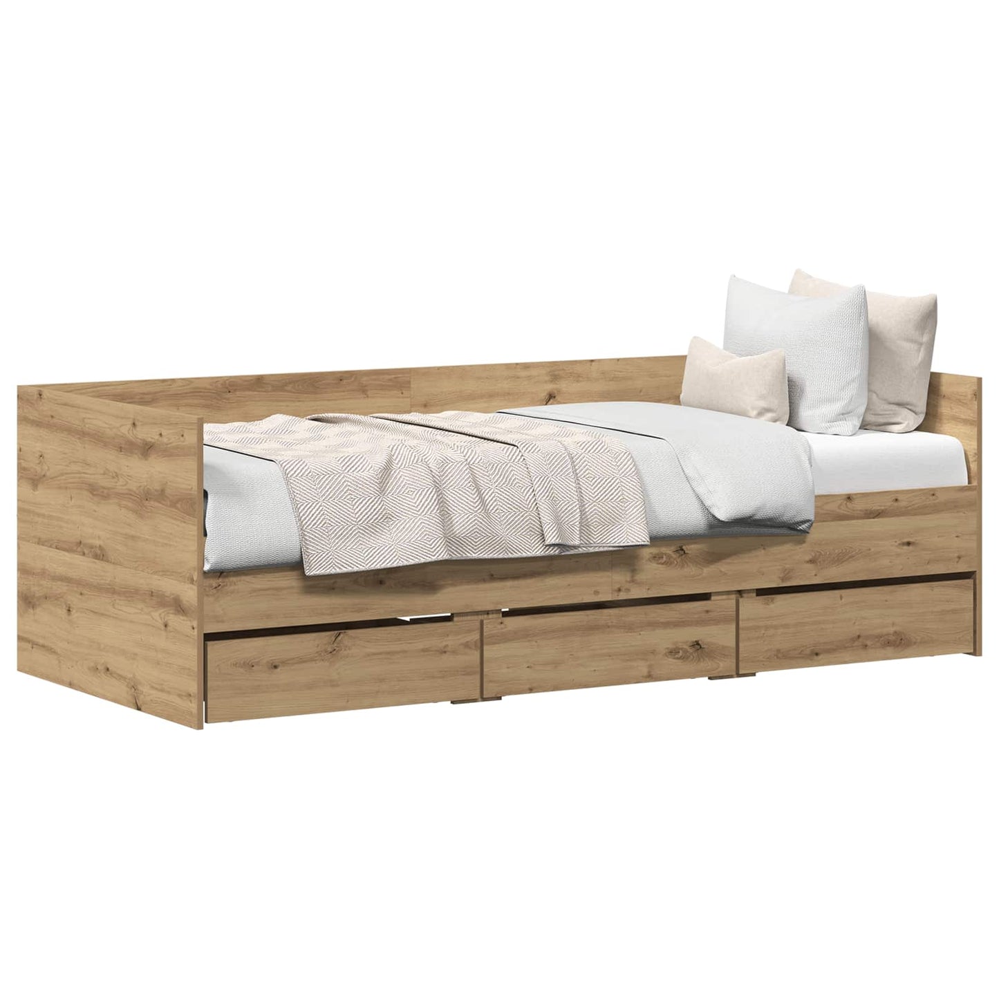 Daybed with Headboard Artisan Oak 90 x 200 cm Engineered Wood