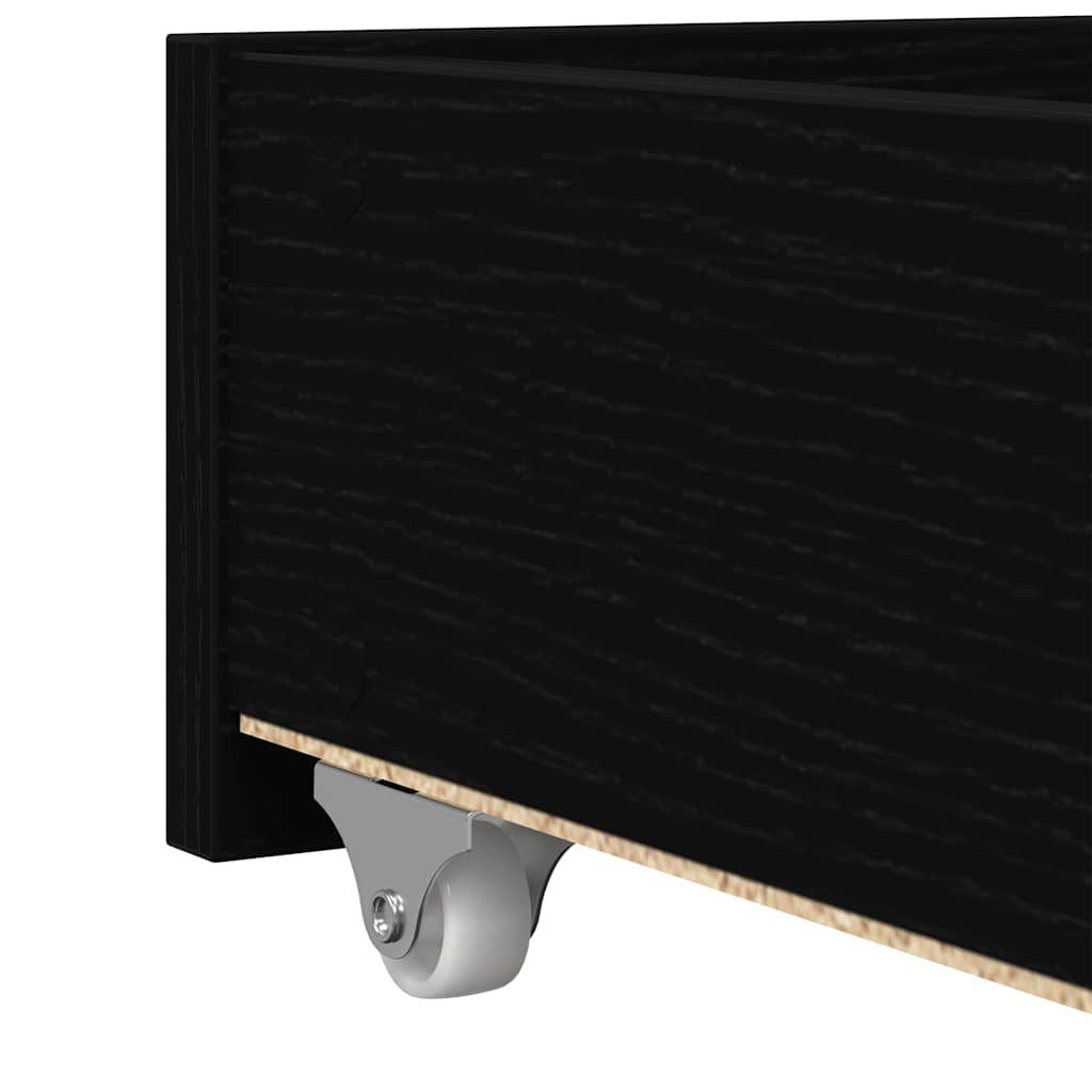 Daybed with Headboard Black Oak 90 x 190 cm Engineered Wood