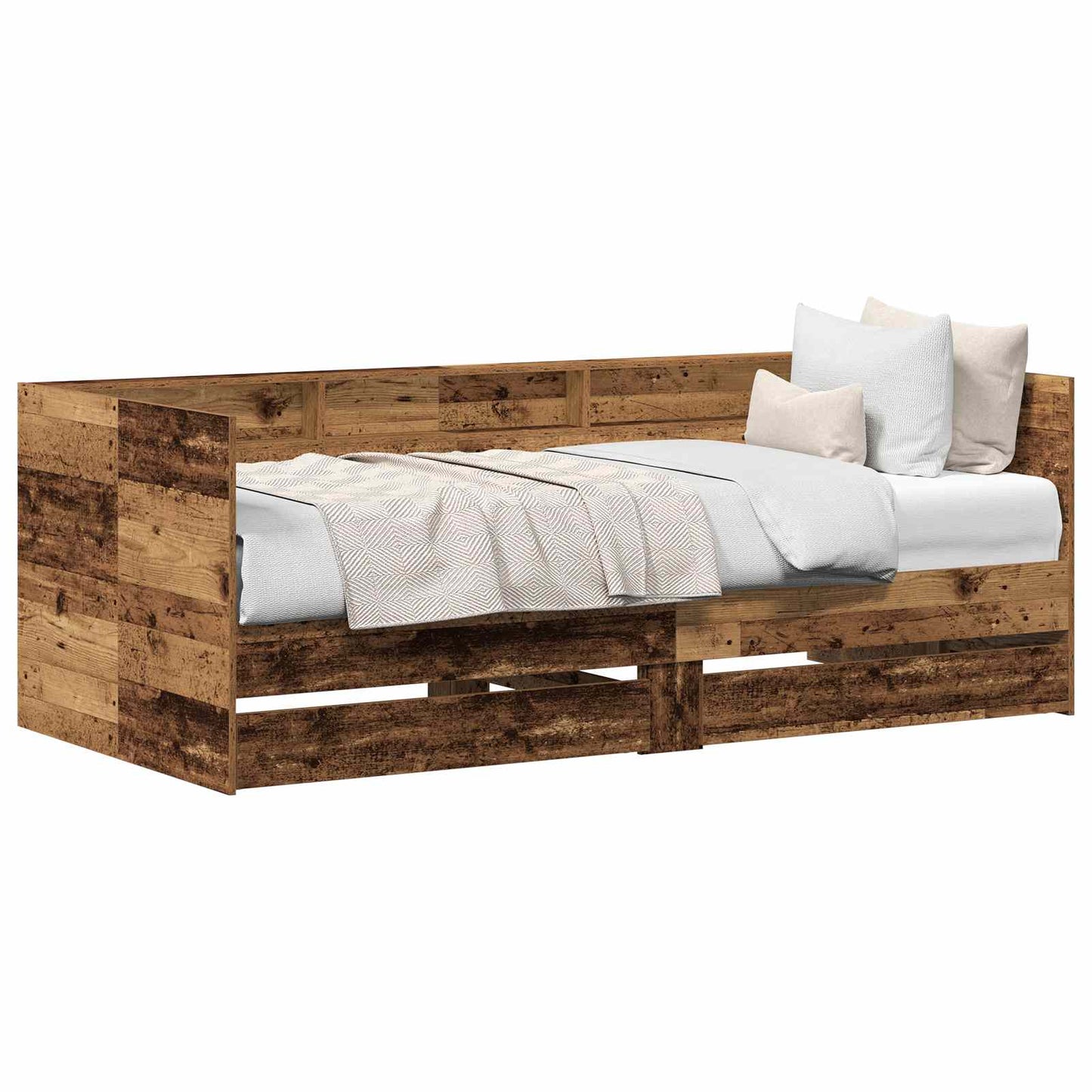 Daybed with Headboard Old Wood 90 x 200 cm Engineered Wood