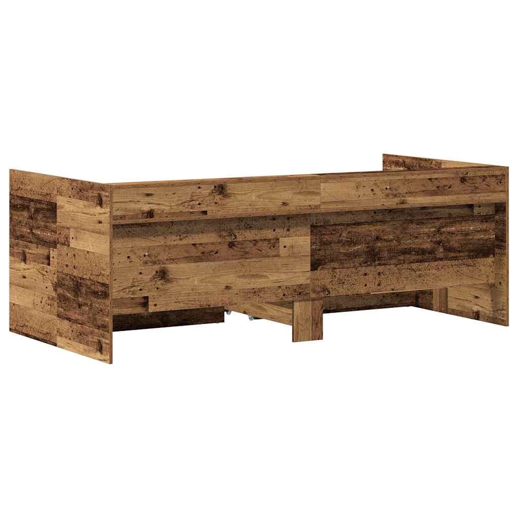 Daybed with Headboard Old Wood 90 x 200 cm Engineered Wood