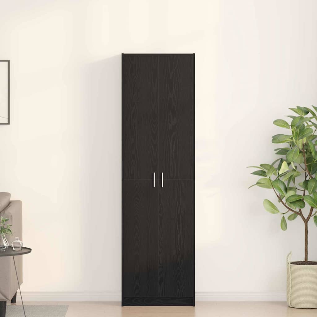Wardrobe with Shelf Black Oak 55 x 25 x 189 cm Engineered Wood