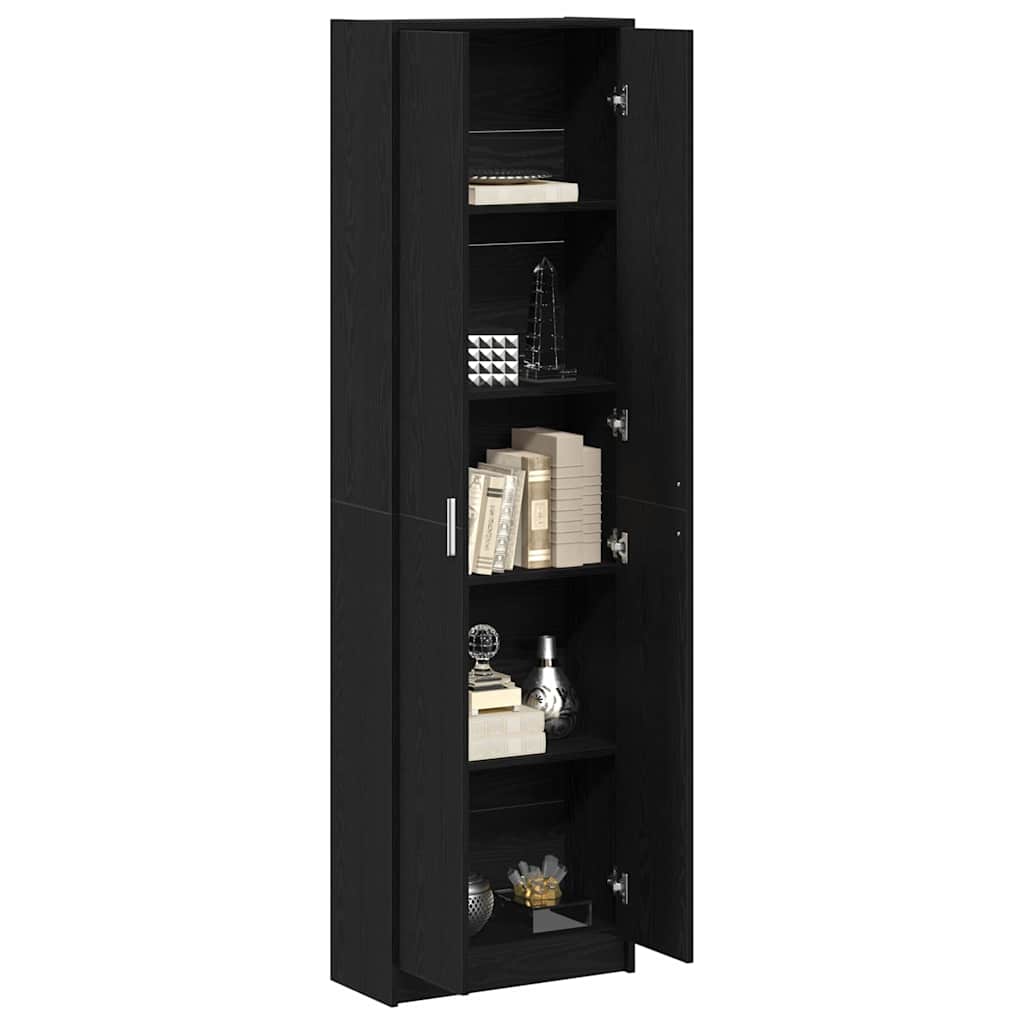 Wardrobe with Shelf Black Oak 55 x 25 x 189 cm Engineered Wood