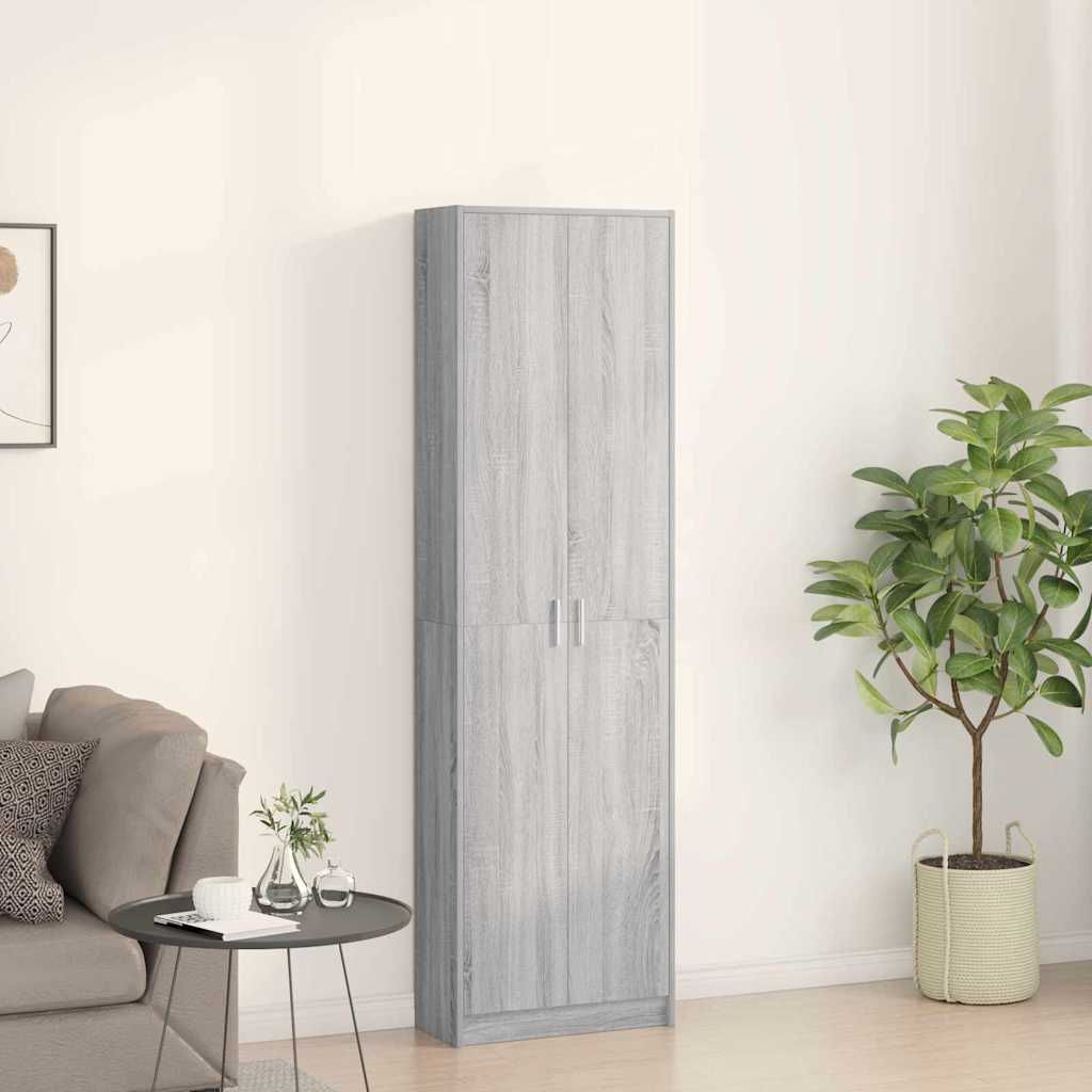 Wardrobe with Door Grey Sonoma 55 x 25 x 189 cm Engineered Wood