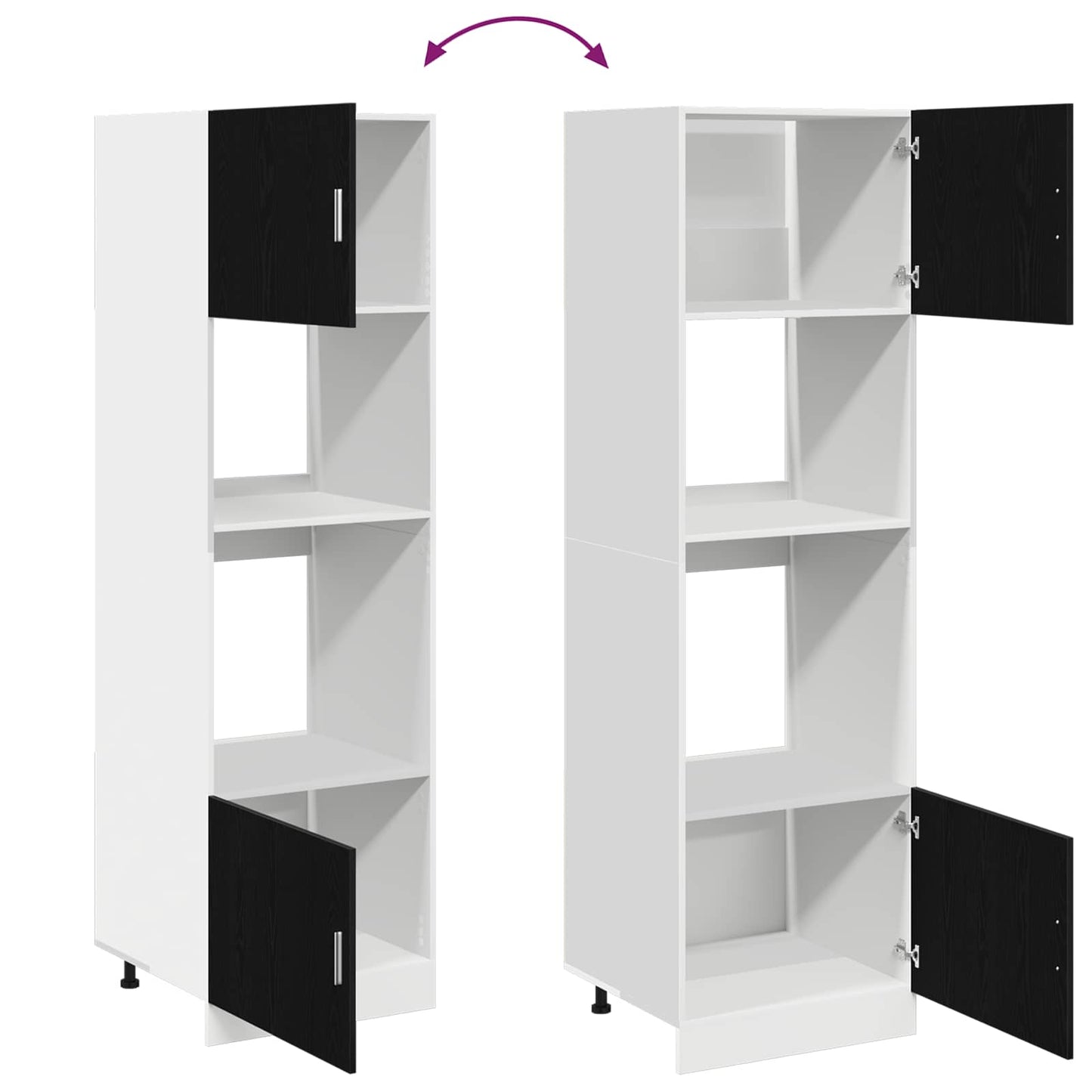 Hanging Cabinet Black Oak 60 x 57 x 207 cm Engineered Wood