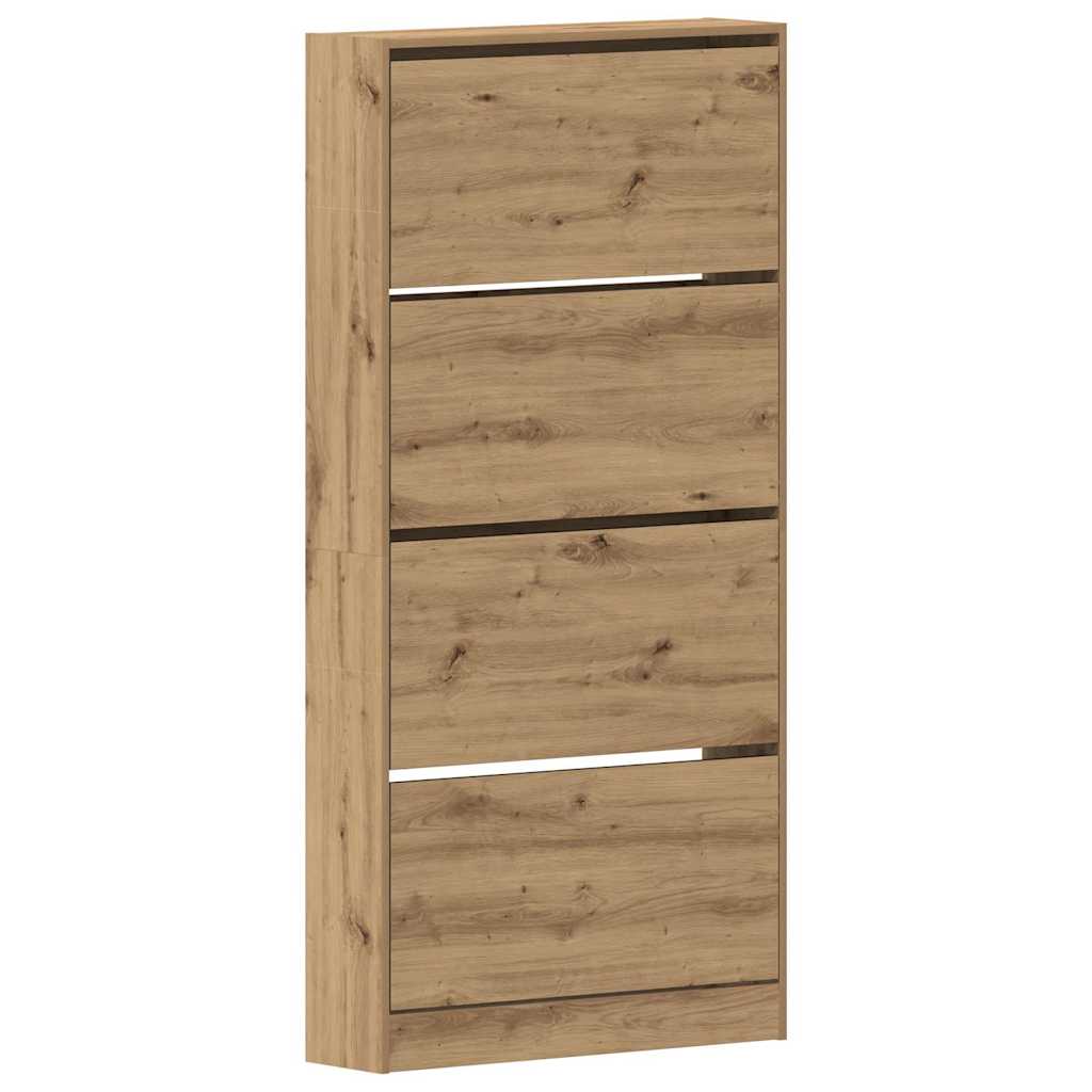 Shoe Cabinet 80 x 21 x 163.5 cm Engineered Wood Artisan Oak