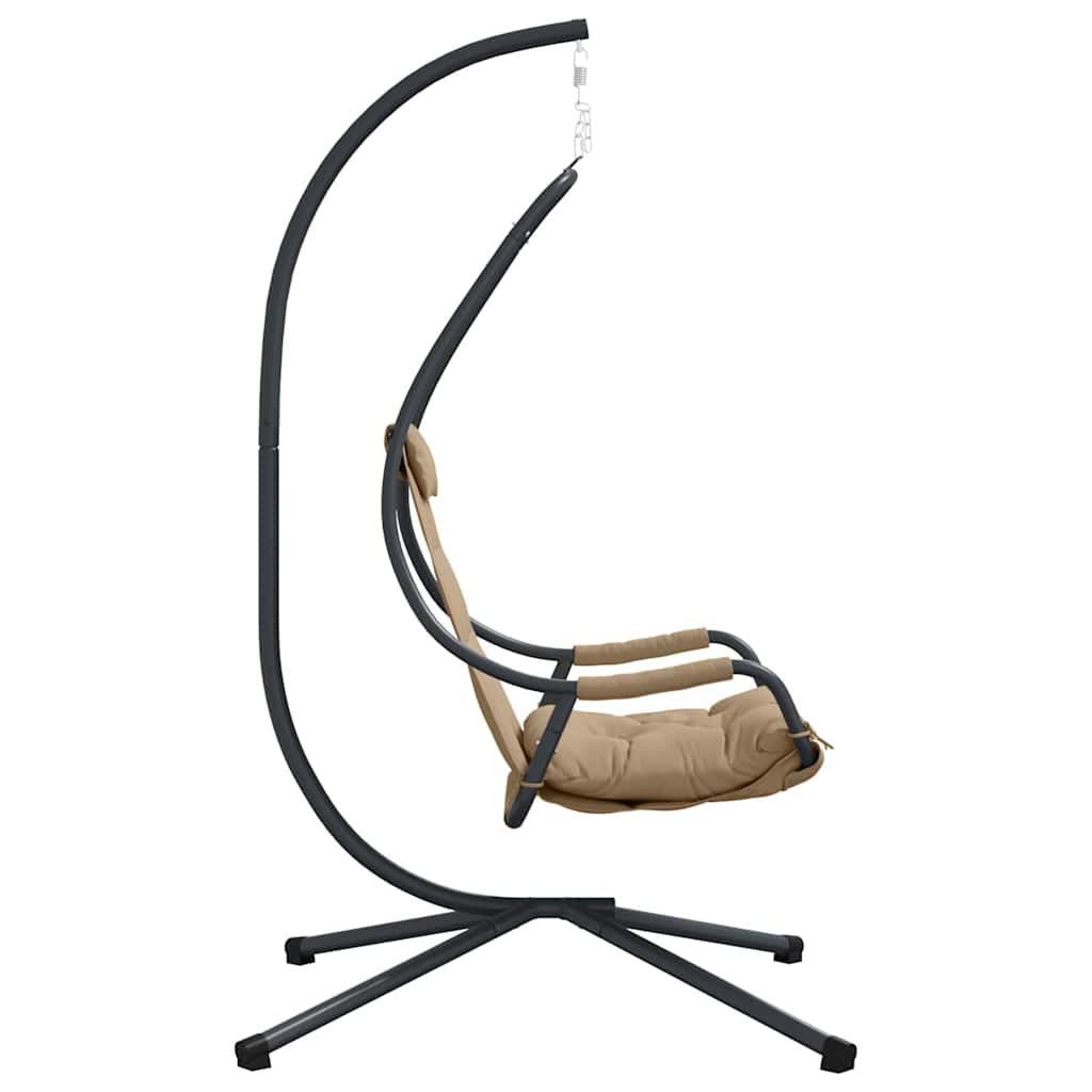 Hanging Egg Chair Folding Taupe 94 x 107 x 196.5 cm Steel