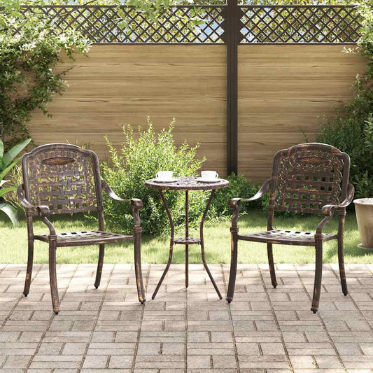 Garden Chair 2 pcs Bronze Aluminium
