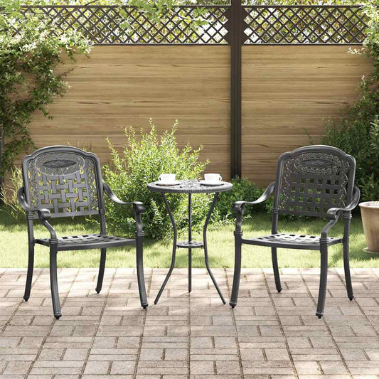 Garden Chair 2 pcs Black Aluminium