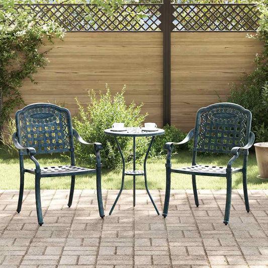 Garden Chair 2 pcs Green Aluminium