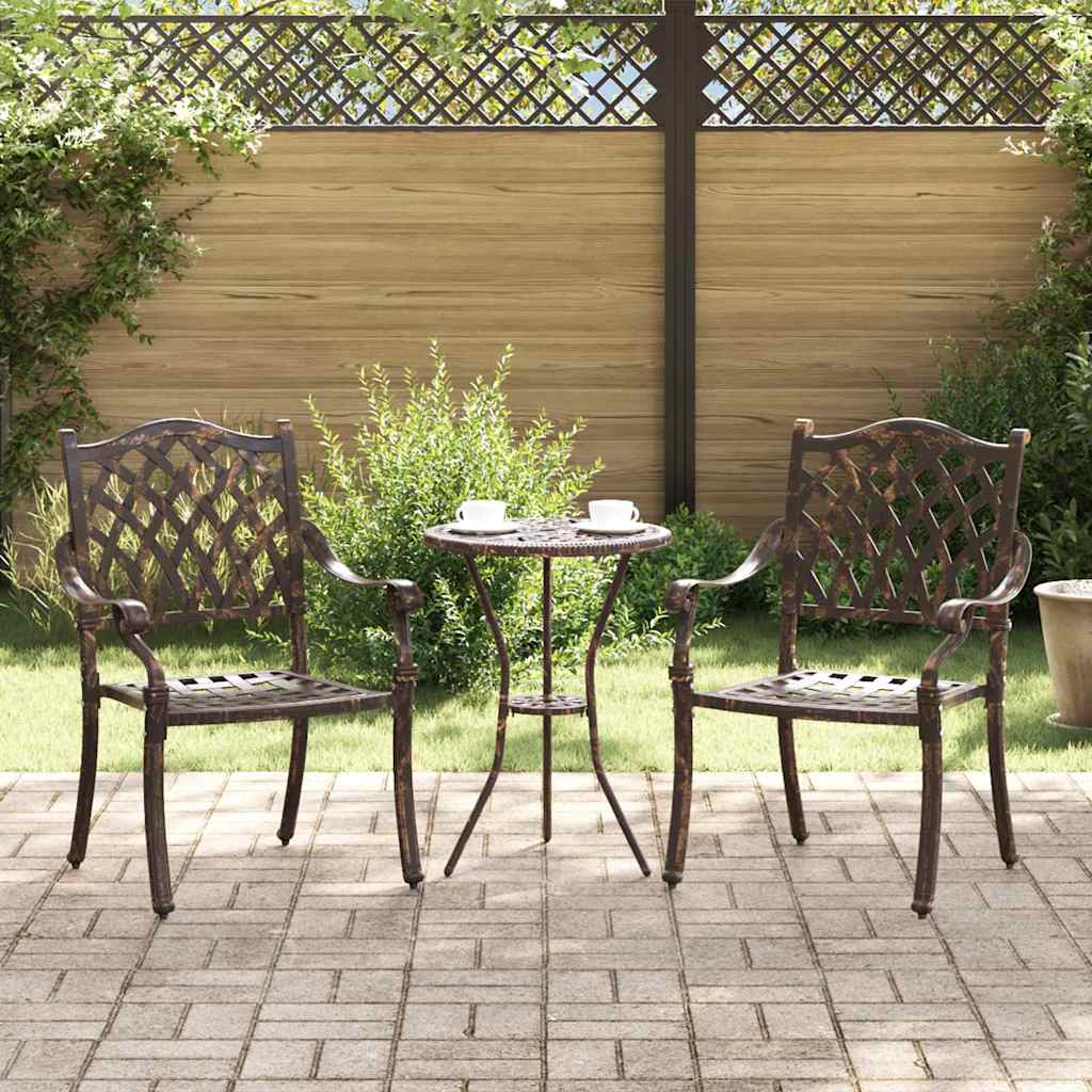 Garden Chair 2 pcs Bronze 56 x 55 x 92.5cm Aluminium