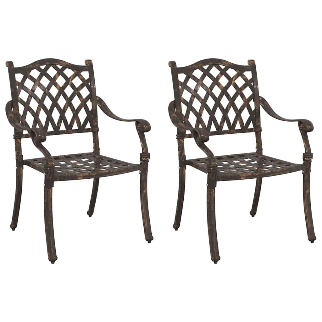 Garden Chair 2 pcs Bronze 56 x 55 x 92.5cm Aluminium