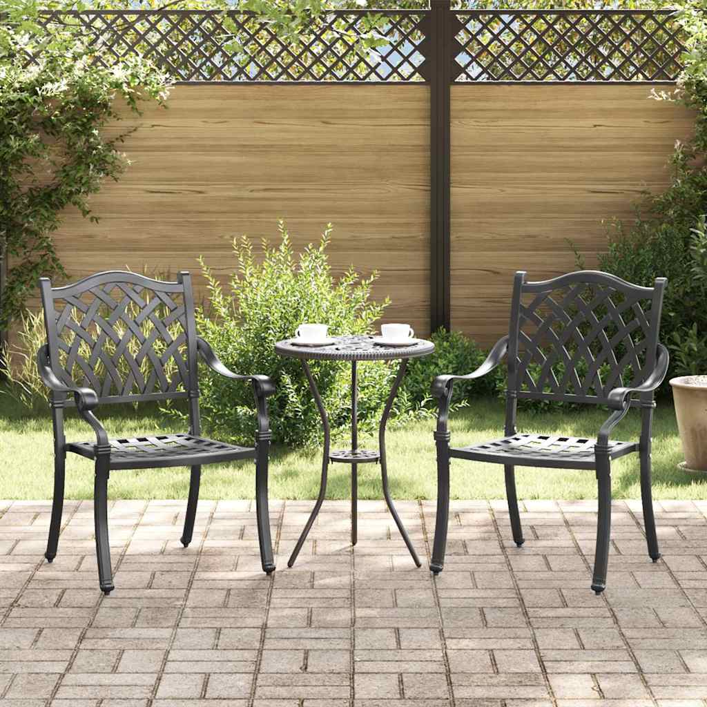 Garden Chair 2 pcs Black 56 x 55 x 92.5cm Aluminium