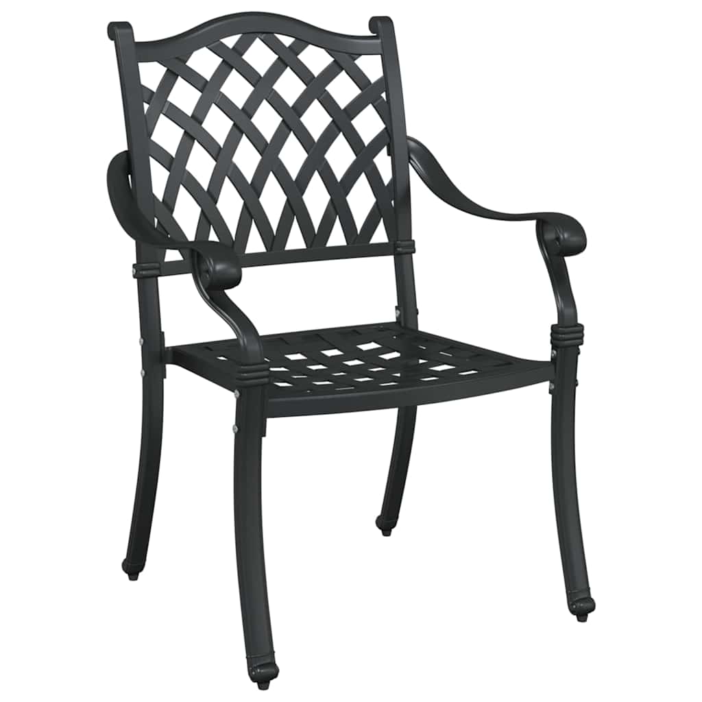 Garden Chair 2 pcs Black 56 x 55 x 92.5cm Aluminium