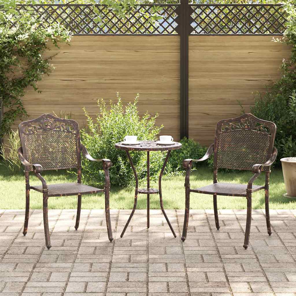 Garden Chair 2 pcs Bronze 55 x 55 x 92.5cm Aluminium